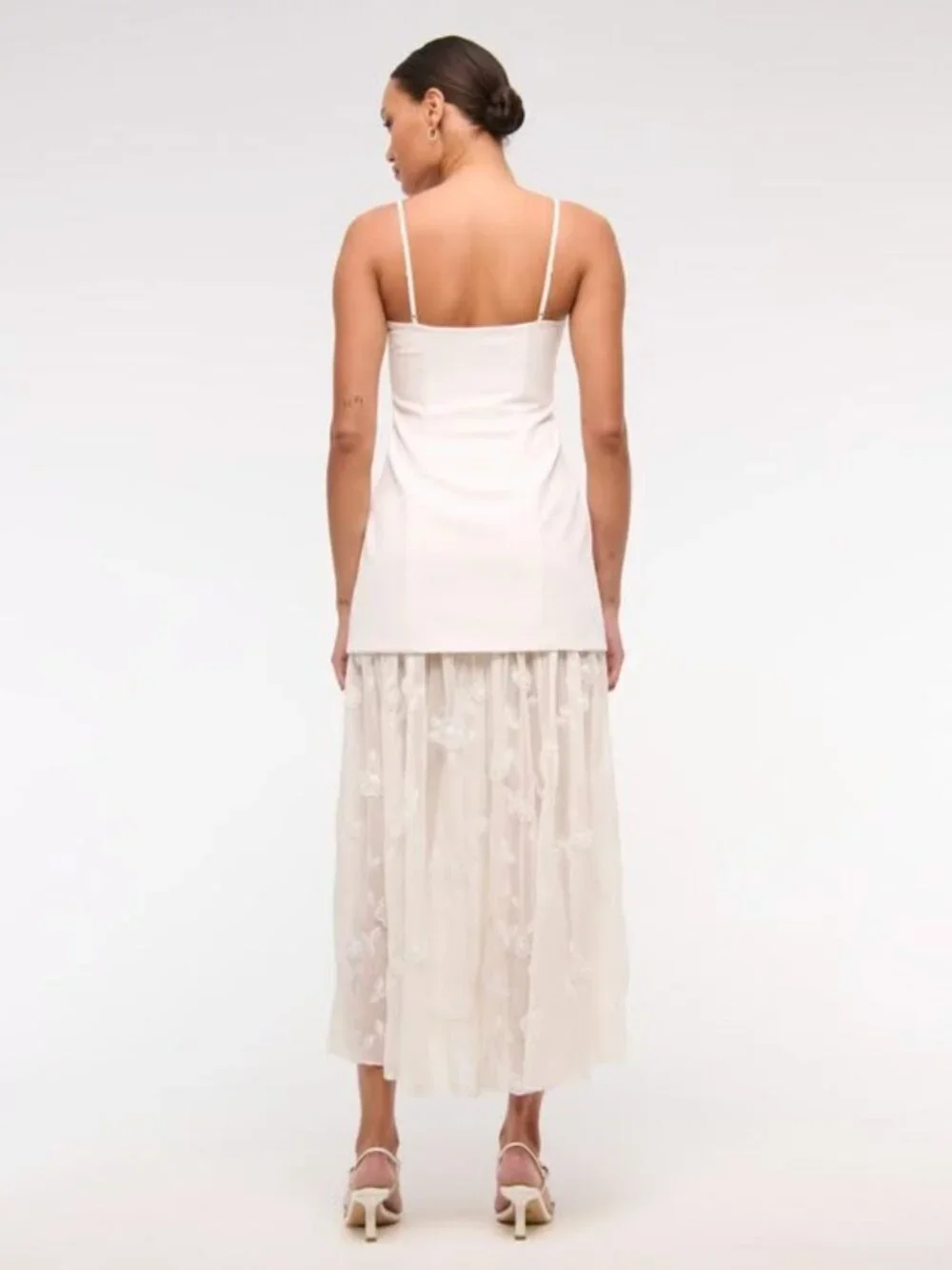 Abercrombie & Fitch / White Embroidered Sheer Maxi Dress / Women's Size Medium